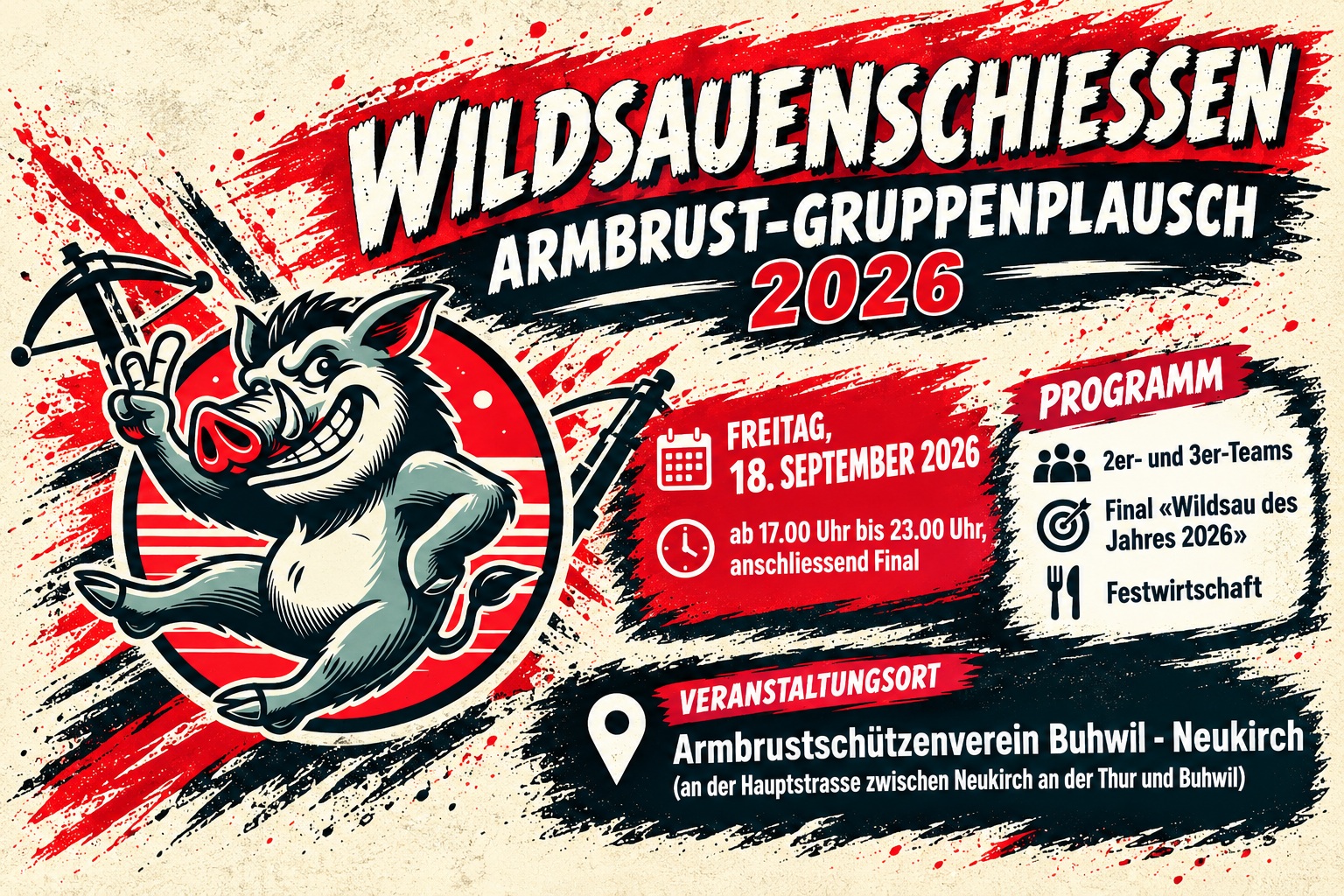 Flyer Wildsauenschiessen 2026 Quer